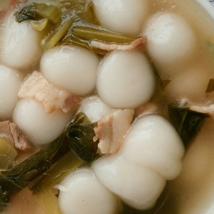 もちもち豆腐白玉の中華スープ